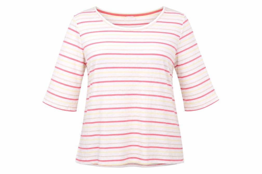 ISLE Essentials Women's Multicoloured Striped T-Shirt