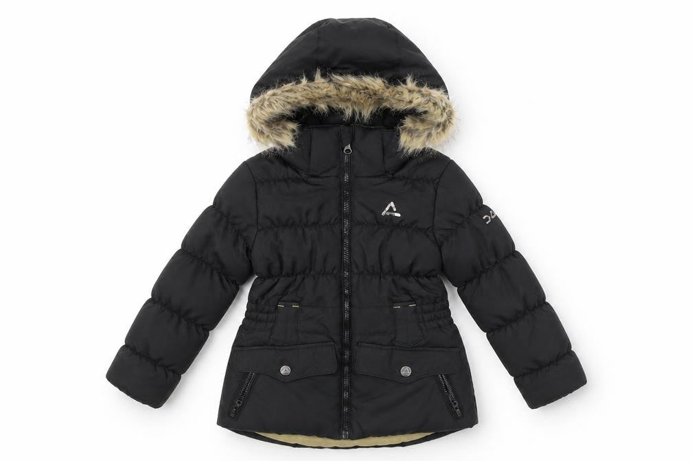 Dare 2b Boys Black Puffer Jacket with Fur Trim 3-4 Years