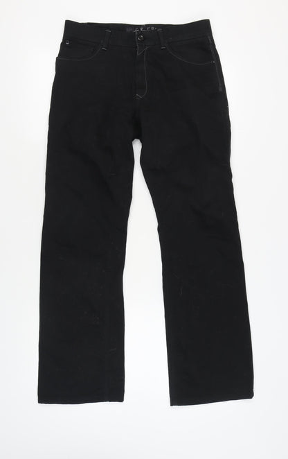 Next Womens Black Straight Trousers Size 32