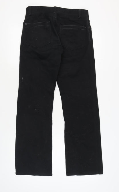 Next Womens Black Straight Trousers Size 32