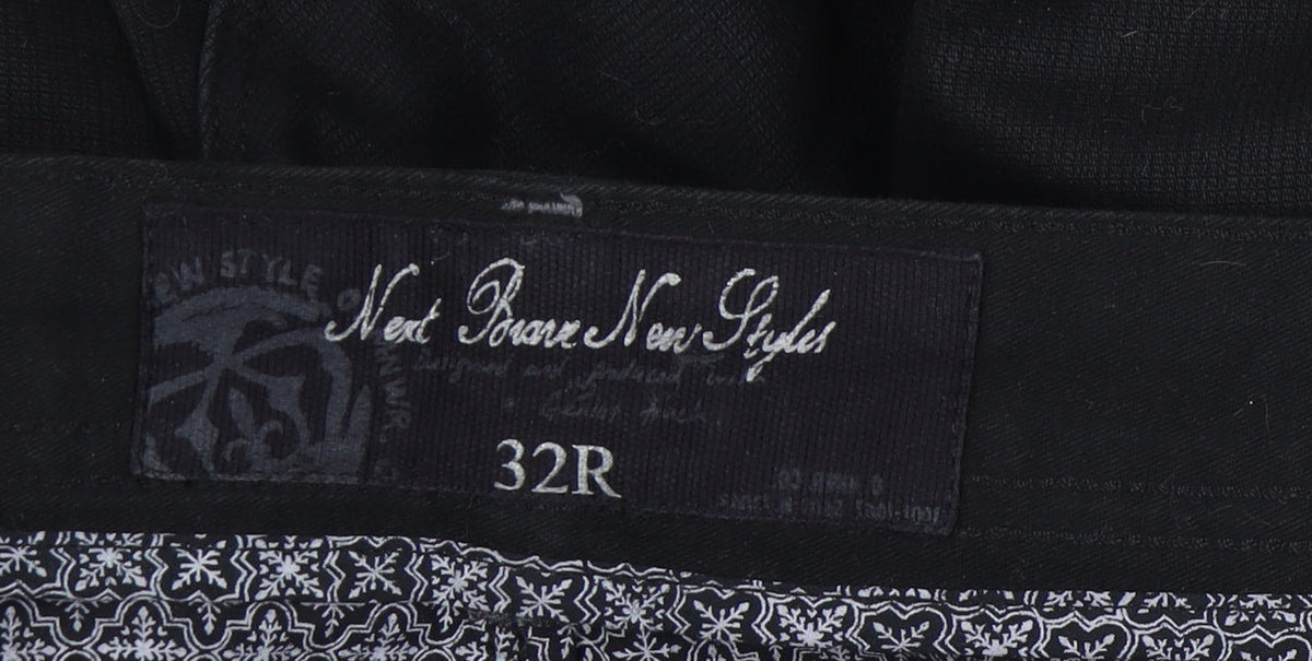 Next Unisex Black Straight Trousers Size 32