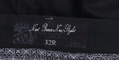 Next Womens Black Straight Trousers Size 32