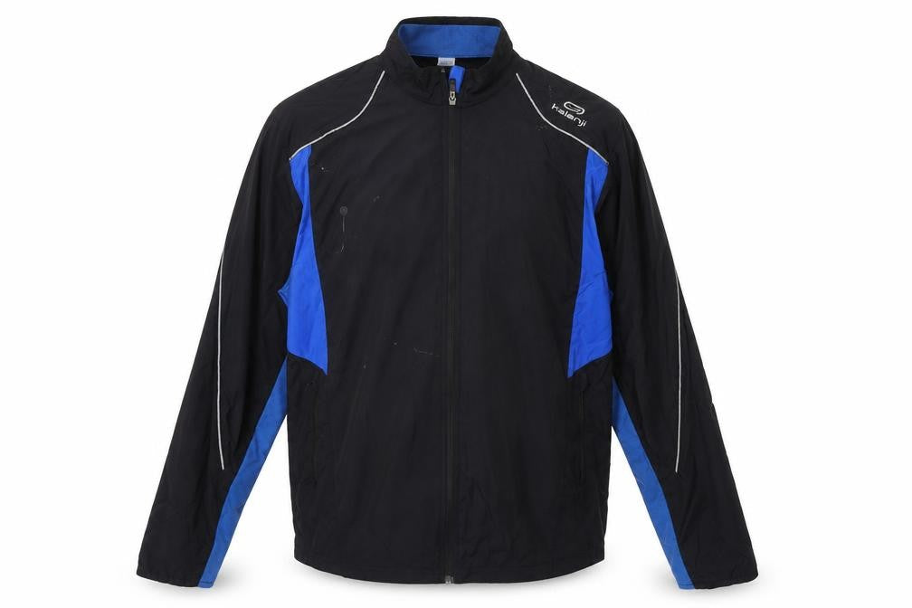 Kalenji Men's XL Black/Blue Track Jacket Reflective