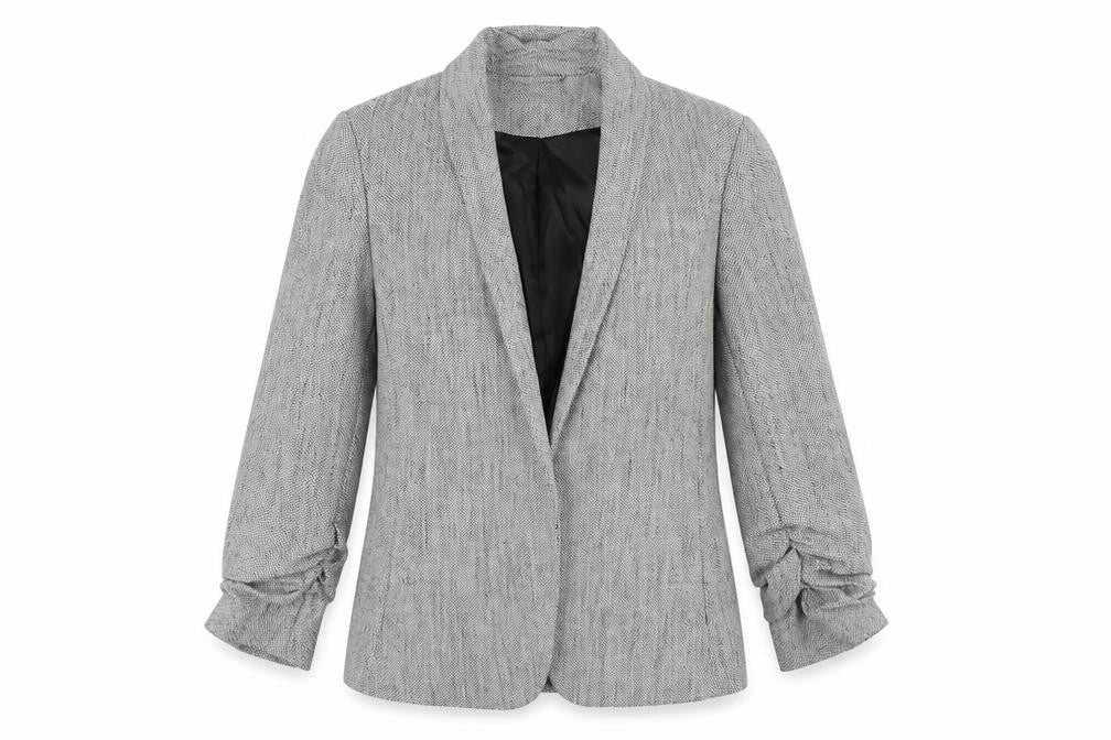 H&M Women's Grey Tweed Blazer Size 8
