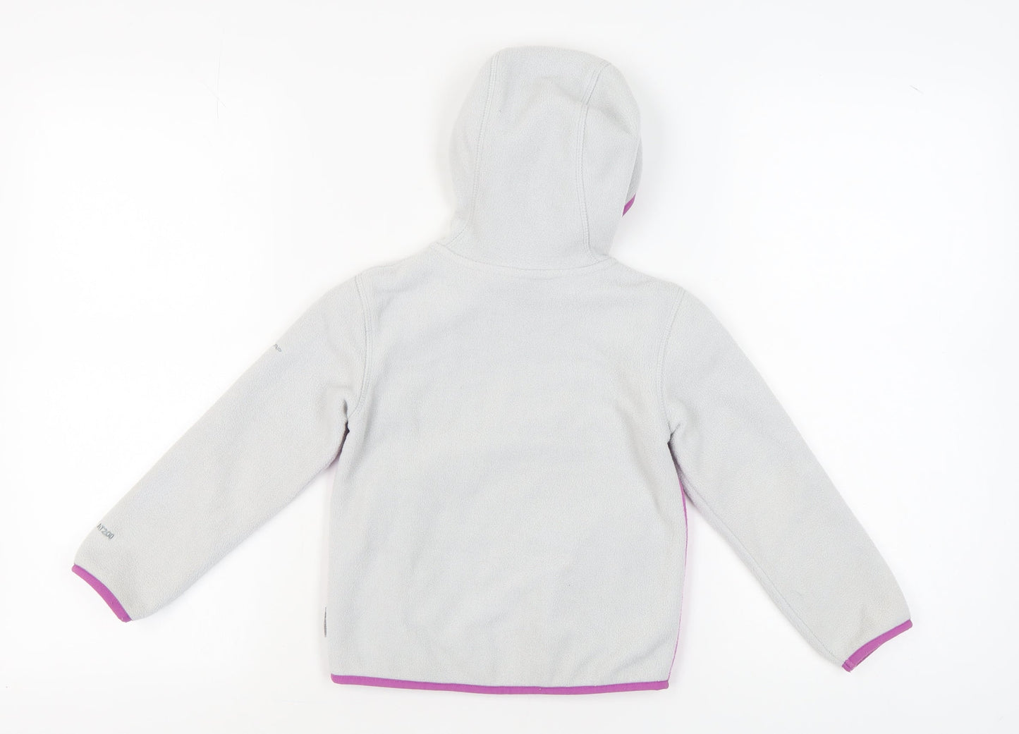 Trespass Girls Grey Pink Fleece Hooded Jacket Size 3-4