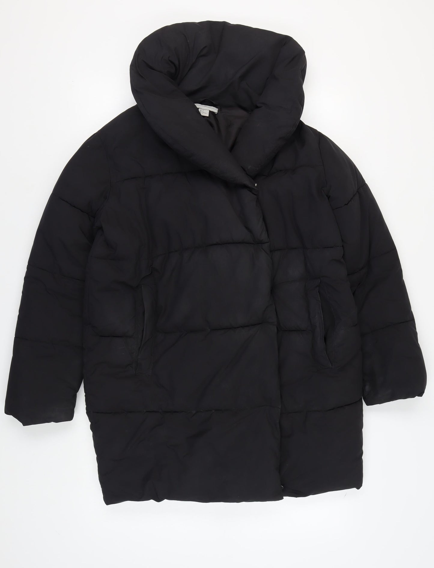 H&M Women's Black Puffer Jacket Size 8 Winter Coat
