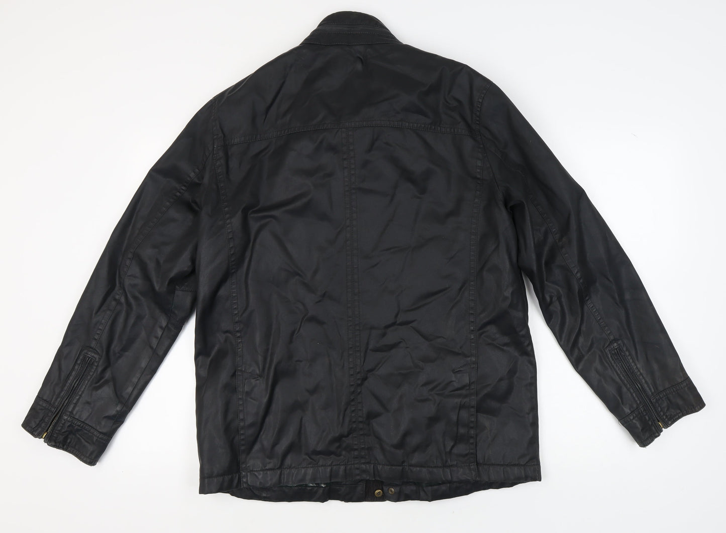 John Lewis Men’s Black Jacket Large Button Zip Casual