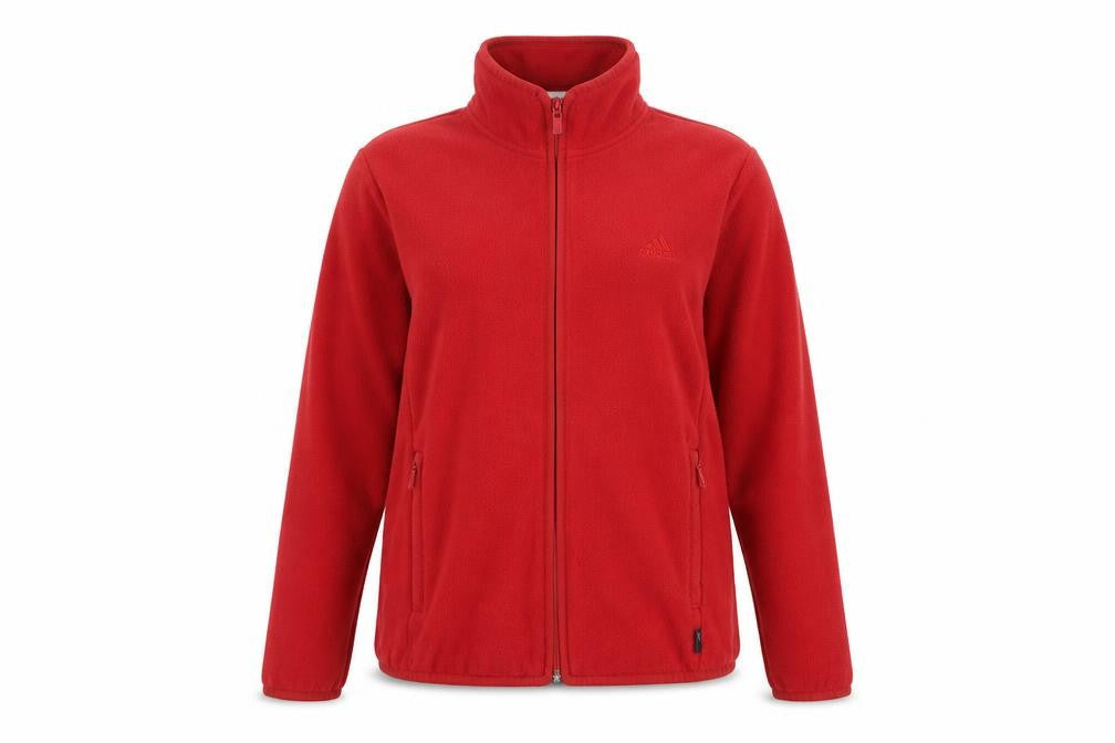 Adidas Women's Red Full Zip Fleece Jacket Size 12