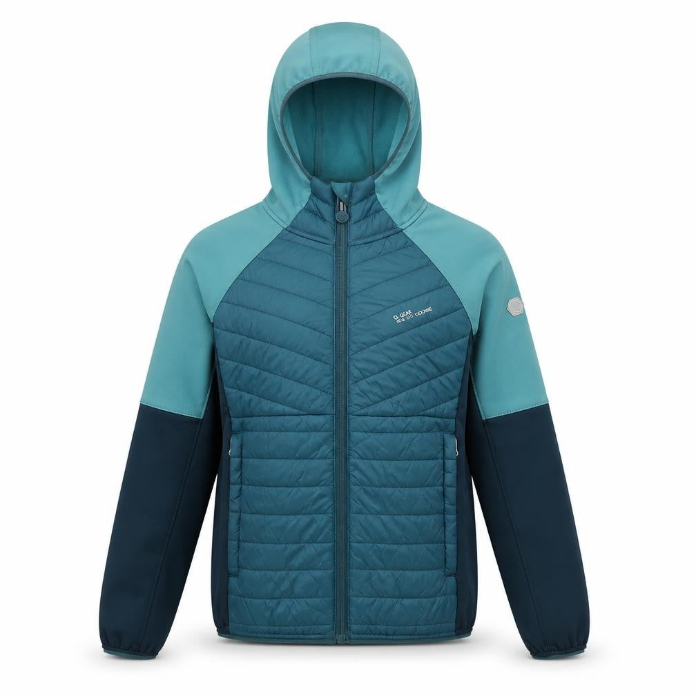 Regatta Girls Blue Puffer Jacket 10Y Hooded Casual Outerwear