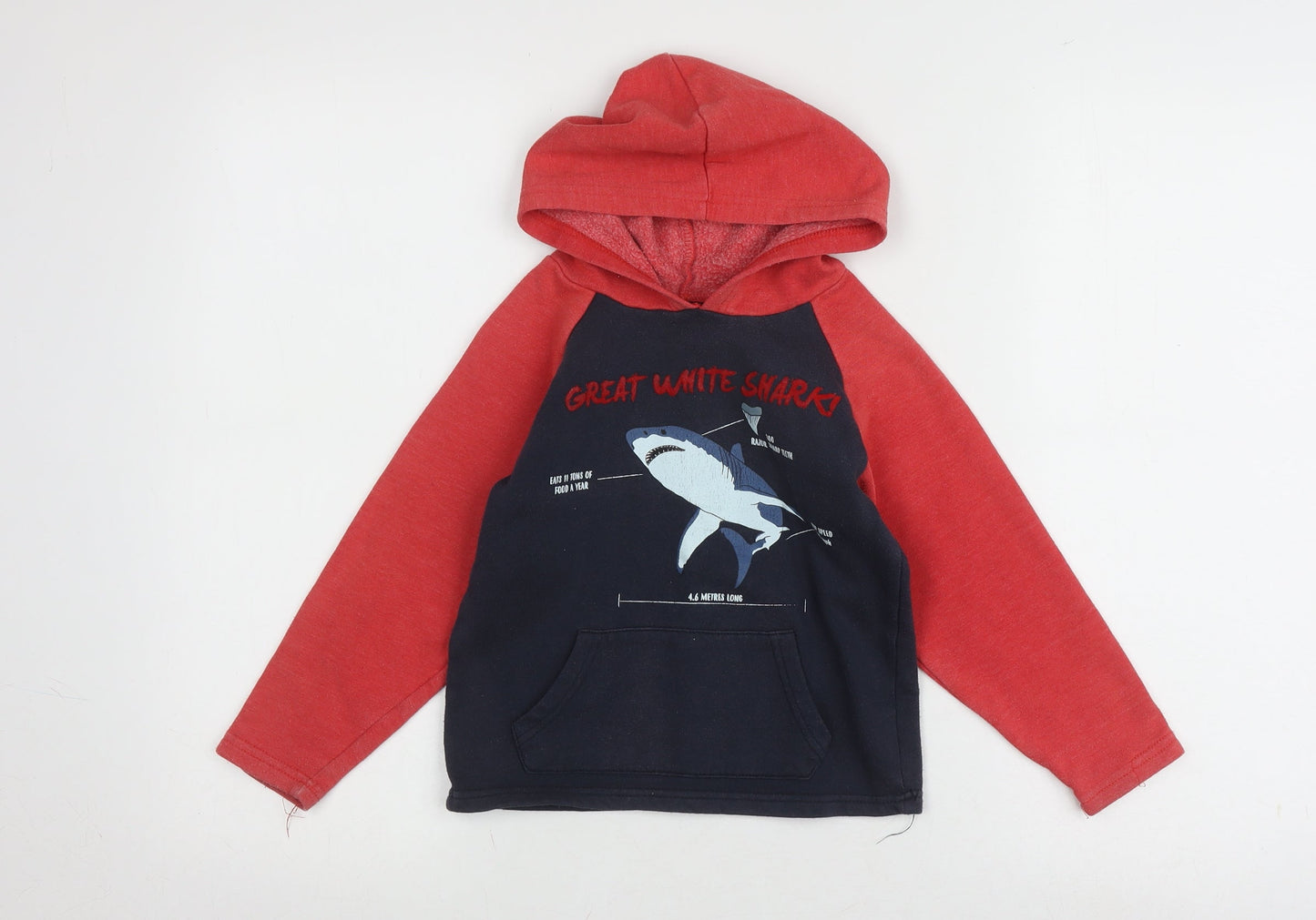 Mountain Warehouse Boys Red & Black Shark Hoodie 5-6 Years