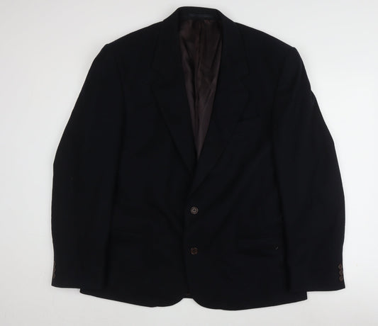 Next Men's Black Long Wool Blazer 42L