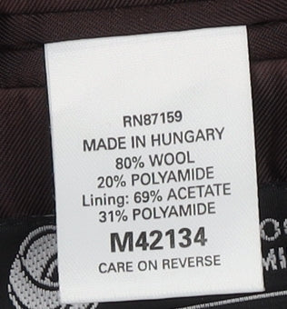 Next Men's Black Long Wool Blazer 42L