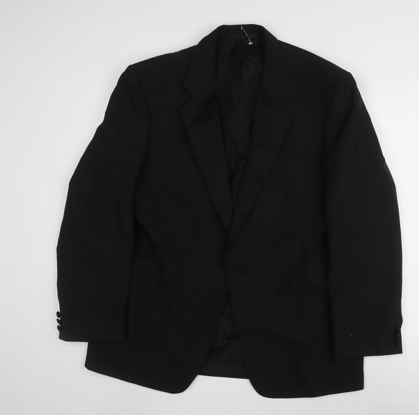 St Michael Men's Black Tuxedo Blazer, 42R, Polyester Wool