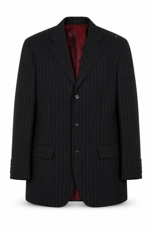Dehavilland Men's Black Pinstripe Blazer 36R Business