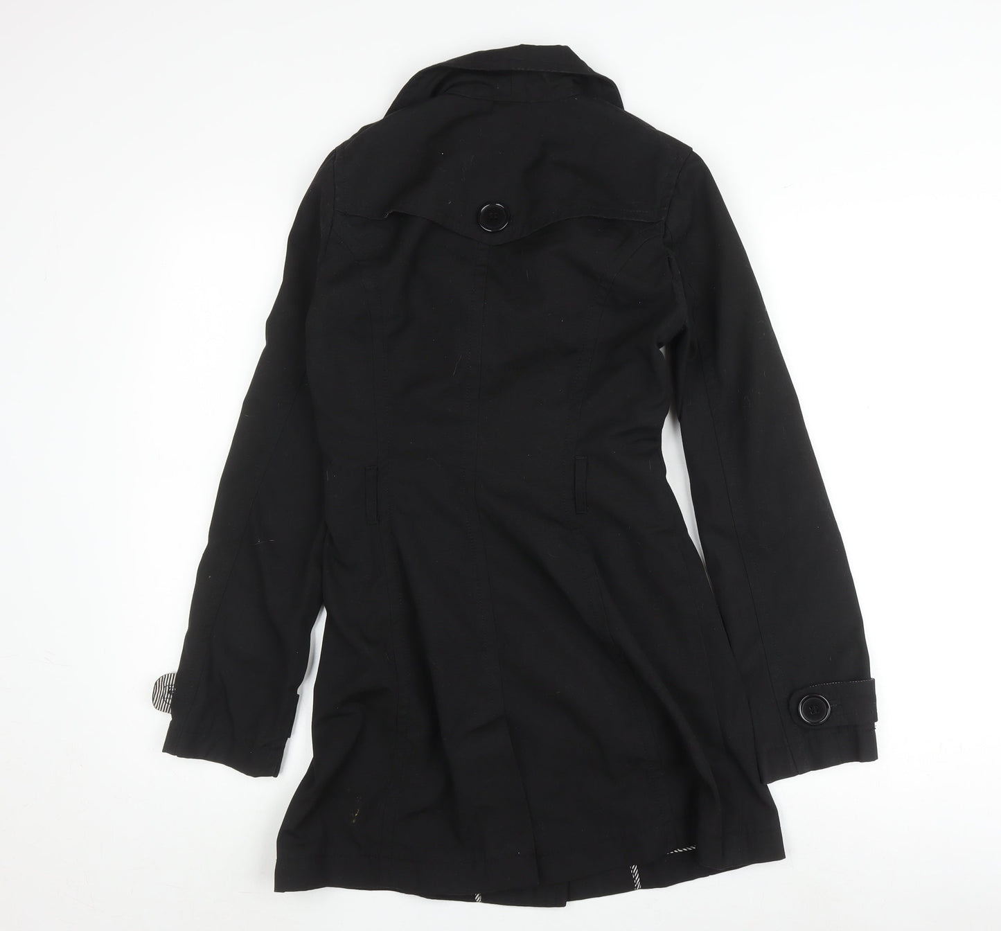H&M Women's Black Trench Coat Size 6