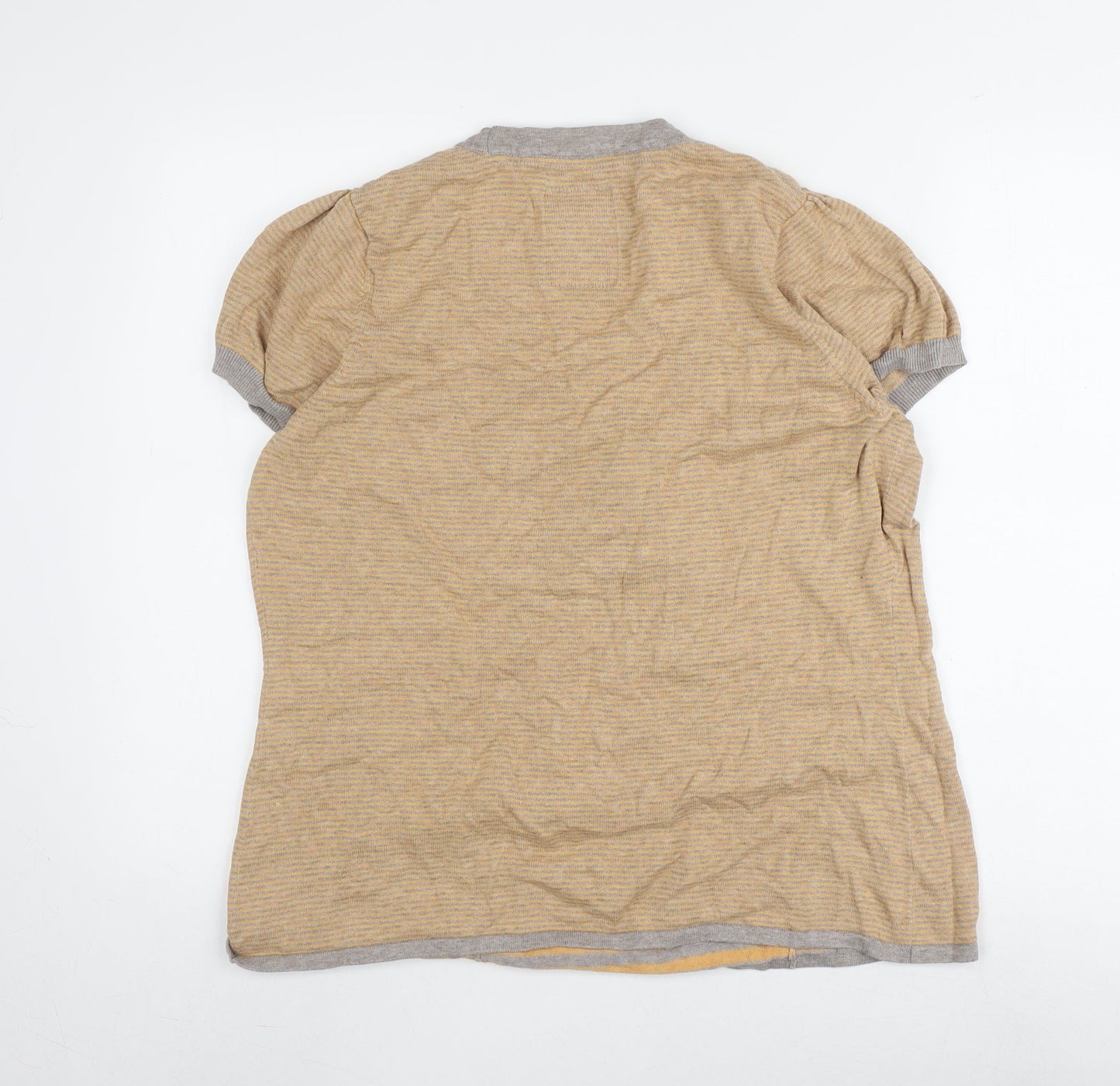 Betty Jackson Beige Striped Women's T-Shirt Size 18