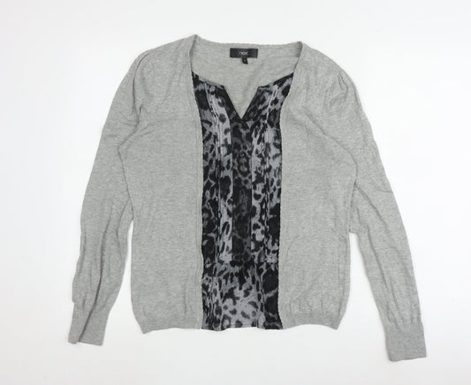 Next Women's Grey Knit Top UK 14, Long Sleeve