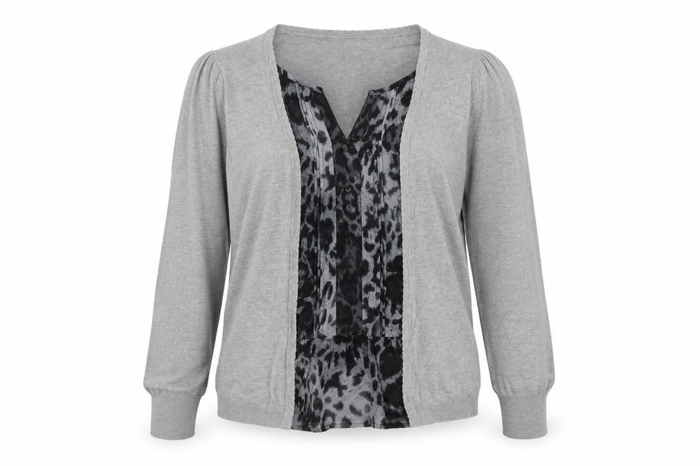 Next Women's Grey Knit Top UK 14, Long Sleeve