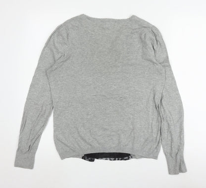 Next Women's Grey Knit Top UK 14, Long Sleeve