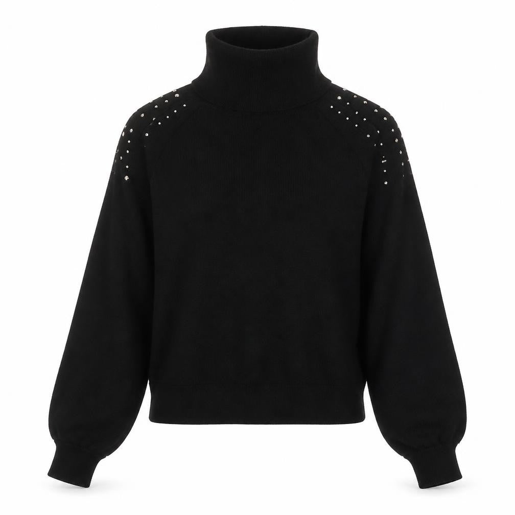 Zara Women's Black Studded Pullover Jumper Size M