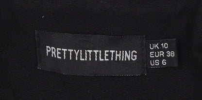 PRETTYLITTLETHING Women’s Black Blazer, Size 10, Slim Fit
