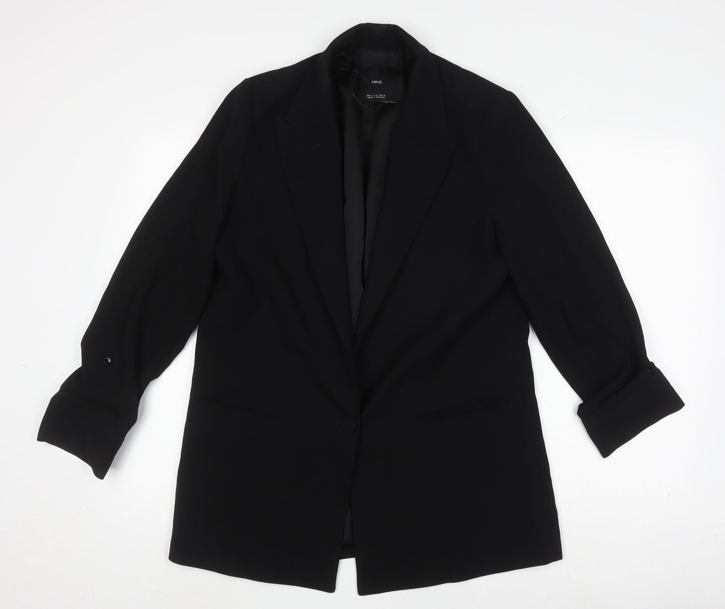 MNG Women's Black Blazer, Size M, Single-Breasted
