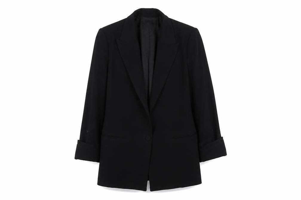 MNG Women's Black Blazer, Size M, Single-Breasted
