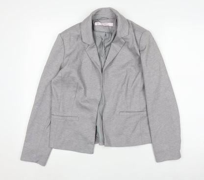 Additional front view of Miss Selfridge Grey Petite Blazer Women, size 10, Regular Fit