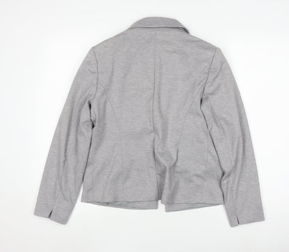 Back view of Miss Selfridge Grey Petite Blazer Women, size 10, Regular Fit