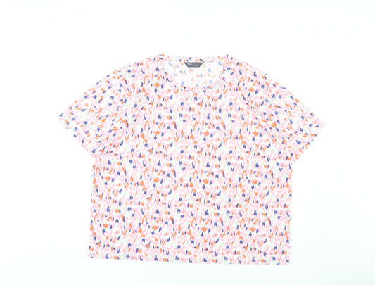 Marks and Spencer Women’s Pink Geometric T-Shirt Size 18