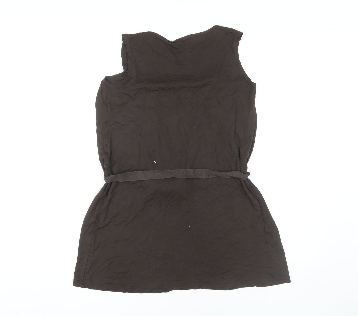 Kaliko Women's Brown Sleeveless Top, UK 10, Belted Style