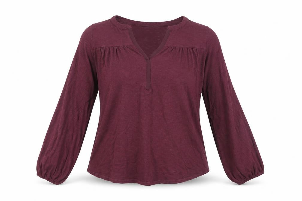 GAP Women's Red Long Sleeve Tunic Blouse M