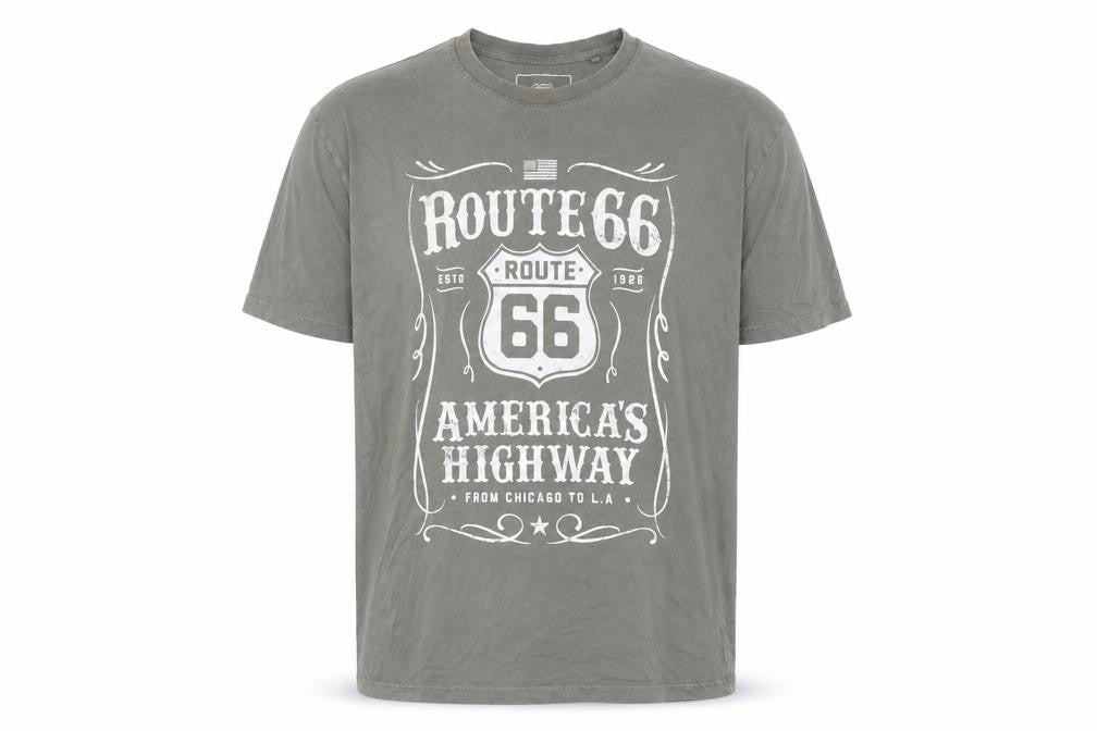 Route 66 Men's Grey Large Graphic T-Shirt