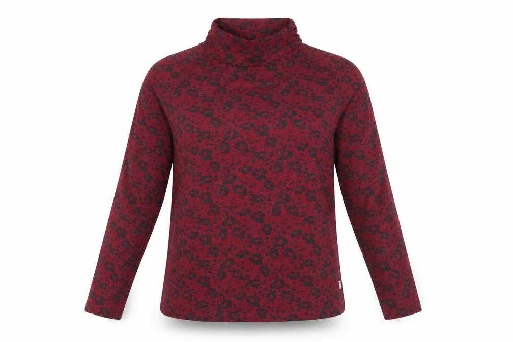 Fat Face Women's Red Animal Print High Neck Top