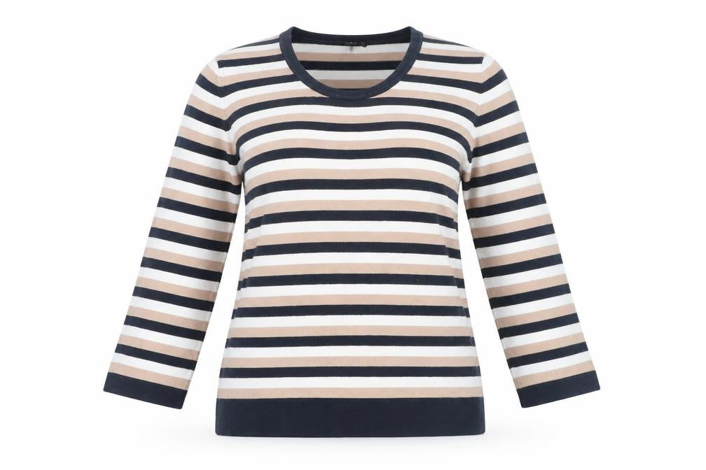 Jaeger Women's Multicoloured Stripe Pullover Jumper L