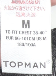 Topman Men's Grey Polo - Size M, Stylish Knit 1/4 Zip