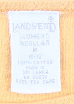 Lands' End Women's Orange M Basic Long Sleeve T-Shirt