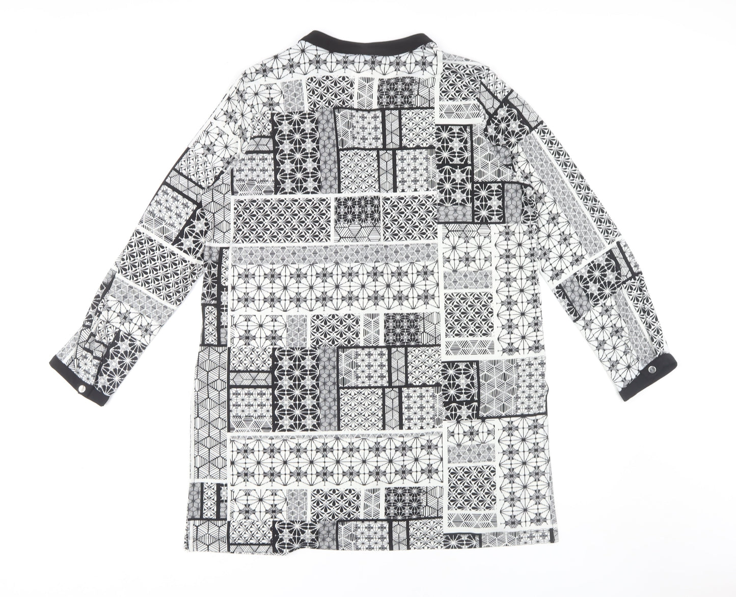 Wallis Women's L Blouse, Black/White, Geometric, New