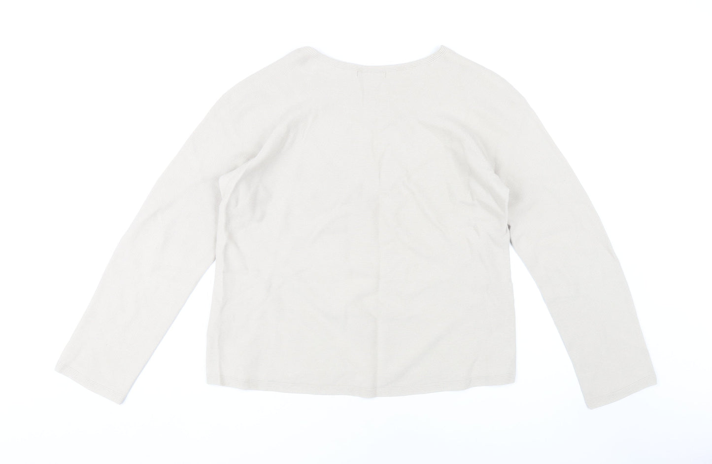Uniqlo Women's Beige Pullover Jumper, L, Cotton Crew