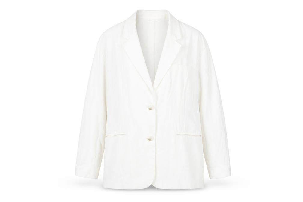 H&M Women's White Blazer, Size S, Elegant Office Casual