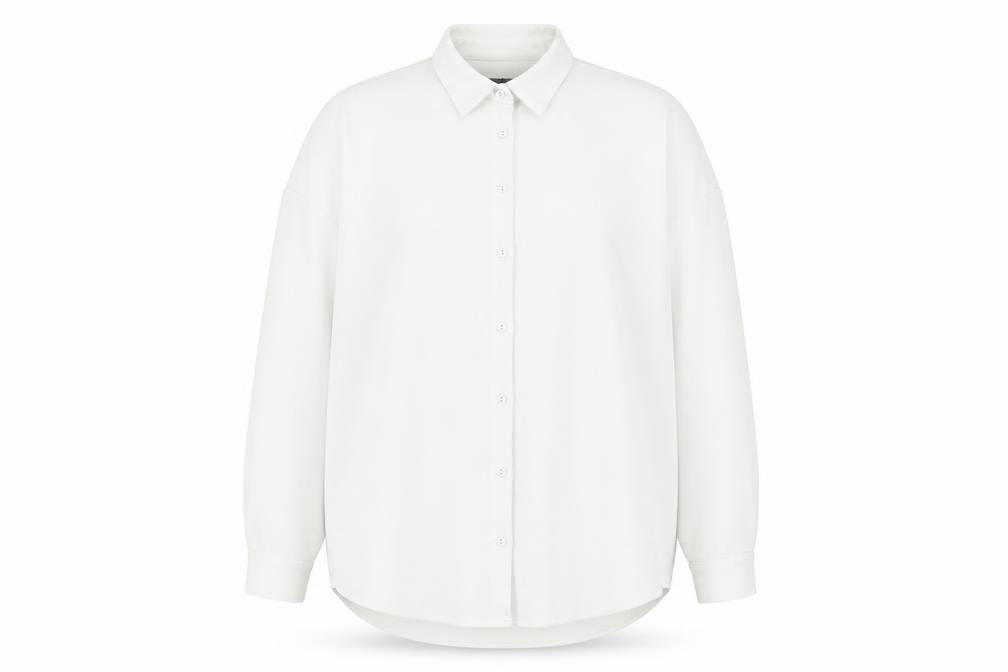 ZARA Women's White Button-Up Shirt Size 2, Long Sleeve