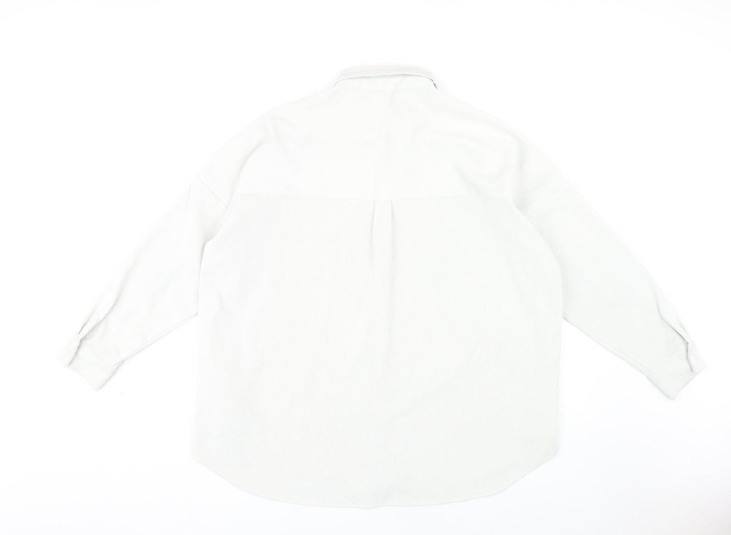 ZARA Women's White Button-Up Shirt Size 2, Long Sleeve