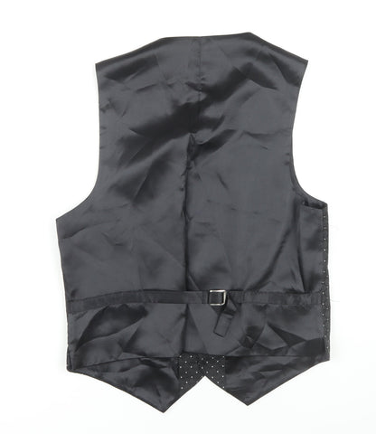 Back view of 1860 Menswear Grey Waistcoat, Medium, Men's Formal