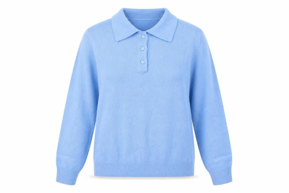 Damart Women's Blue Collared Jumper M Long Sleeve