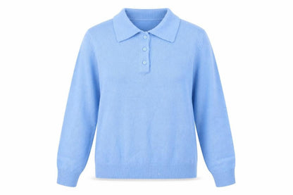 Damart Women's Blue Collared Jumper M Long Sleeve