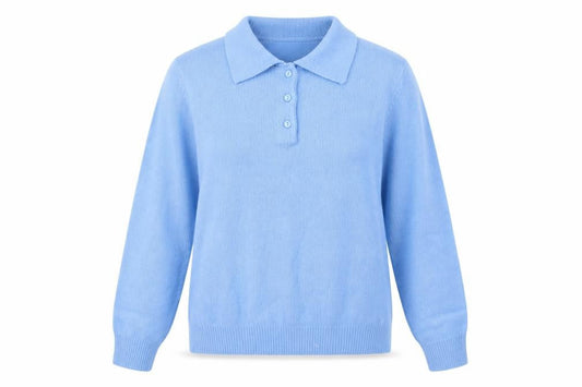 Damart Women's Blue Collared Jumper M Long Sleeve
