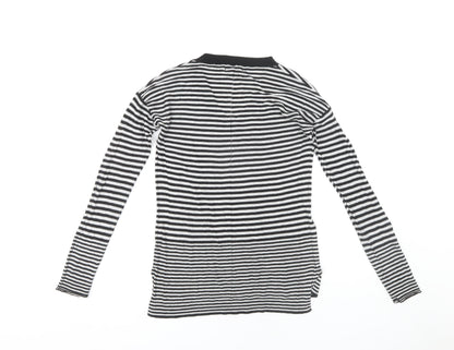 Next Women's Black V-Neck Striped Pullover Jumper Size 8