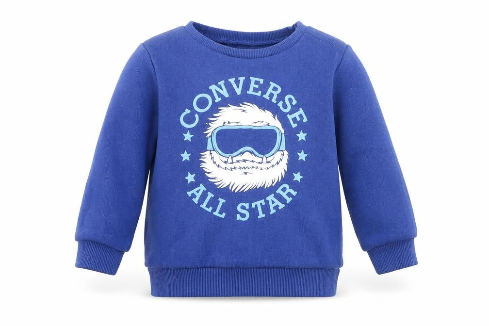 Converse Unisex Blue Pullover T-Shirt, 18-24 Months, Logo Print