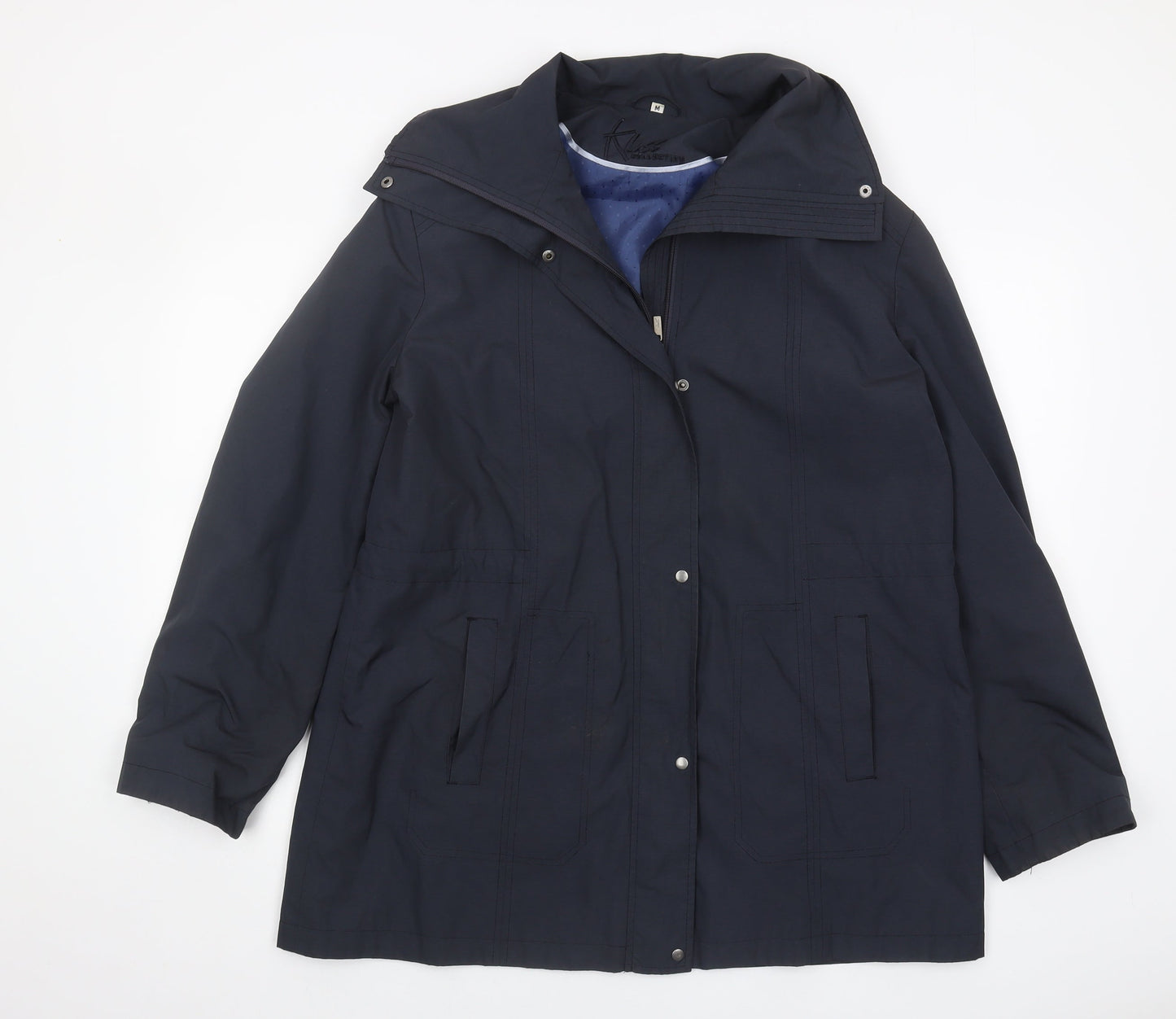 Klass Collection Women's Blue Mid-Length Hooded Jacket