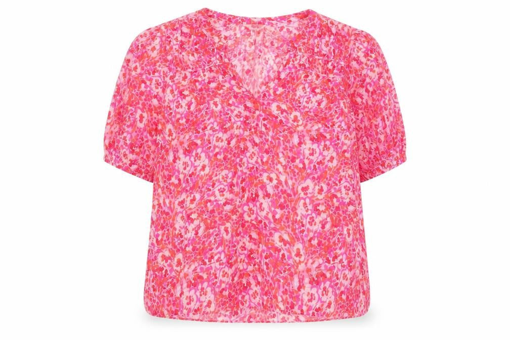 Hush Women's Pink Floral Blouse Size 16 V-Neck
